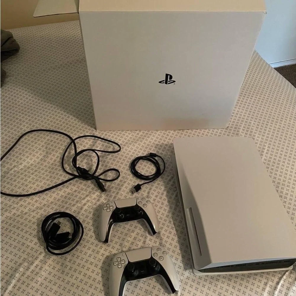 Sony PlayStation Console with Dual Controllers - White